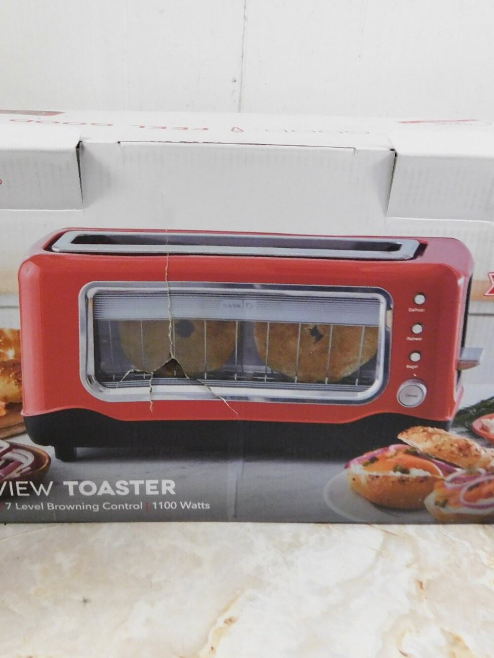 DASH Clear View Toaster Long Slice Toaster NEW in Box